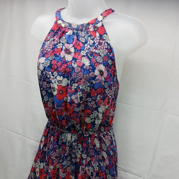 BCBG Sleeveless Floral Maxi Lined, Handkerchief Hem Woman's Small........... - Picture 2 of 10